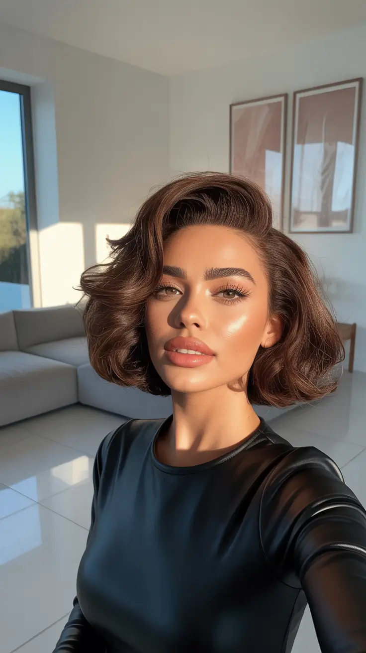 hair color for dark skin 2026 Soft Cocoa Bob Revival