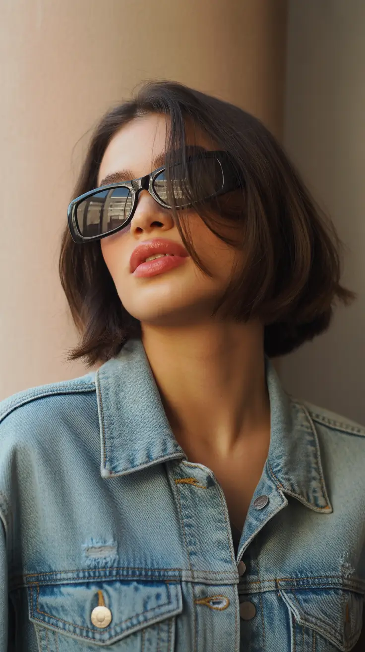 bob haircut 2026 Effortless Denim Street Bob