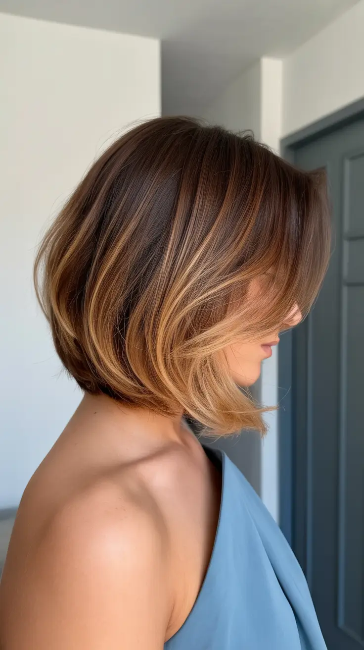 bob haircut 2026 Golden Hour Gradient Bob