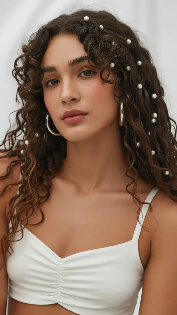 quick hairstyles 2026 Pearl Kissed Curls