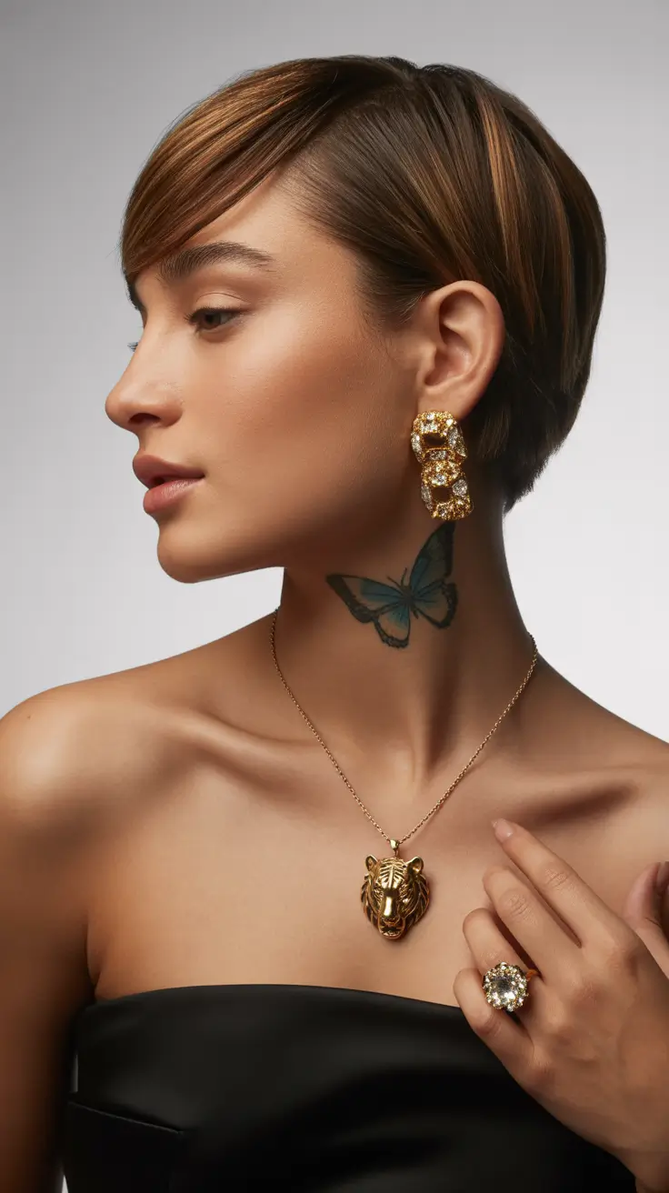 pixie hairstyles 2026 Elegant Pixie With Soft Side Part