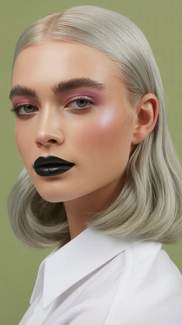 haircut 2026 Silver Sleek Midi Bob