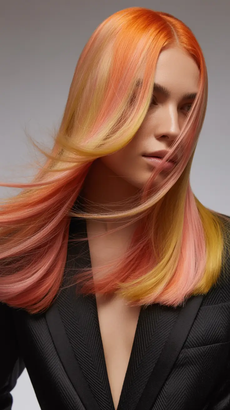 auburn hair color 2026 Sunset Balayage Magic