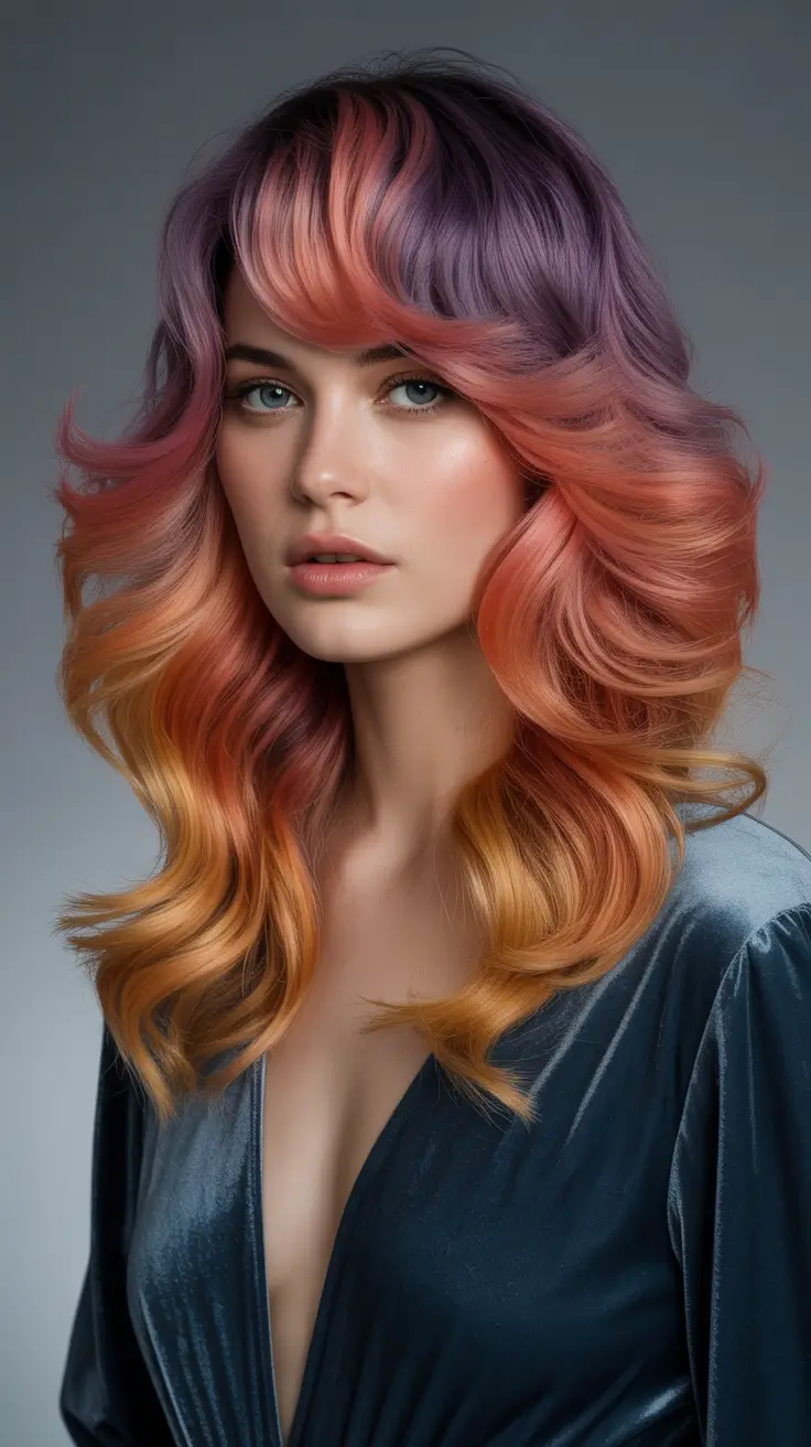 auburn hair color 2026 Soft Copper Sunset Waves