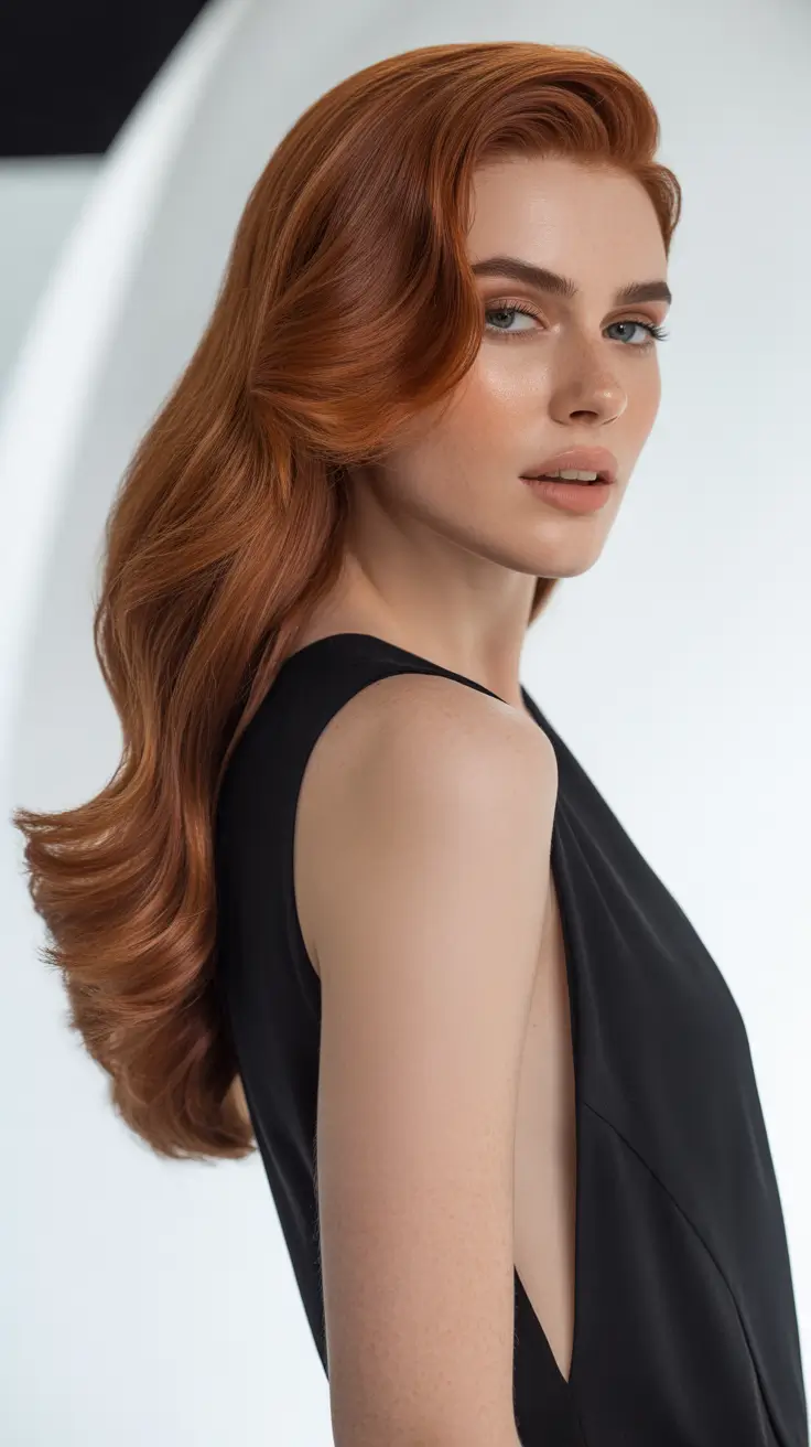auburn hair color 2026 Rich Auburn Hollywood Flow