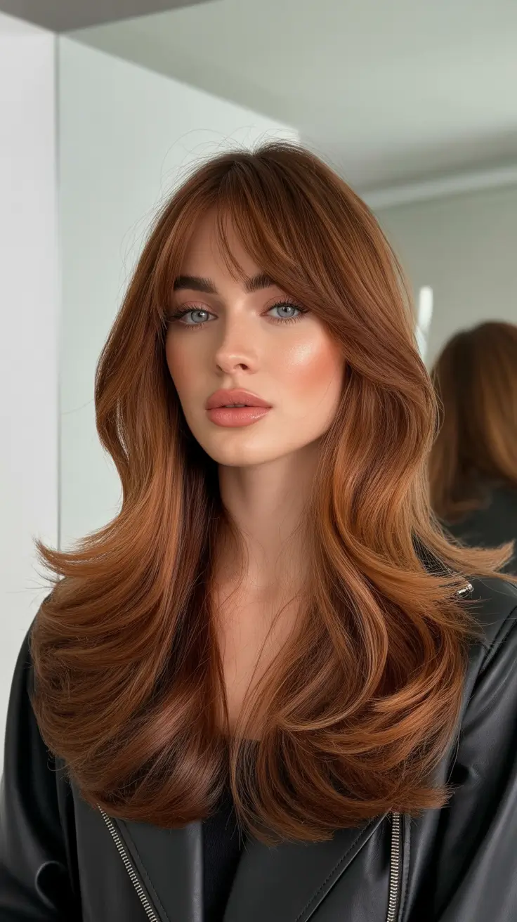 auburn hair color 2026 Medium Auburn Layers
