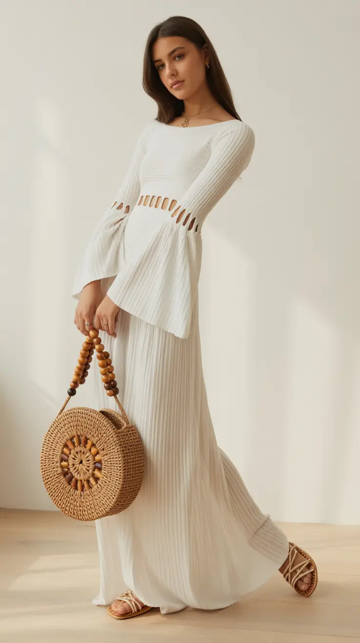 vacation outfits 2026 White Breeze Maxi Elegance