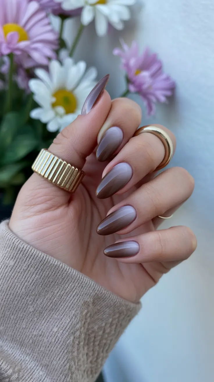 Best Gel Nails 2026 Smoky Mocha Chrome Gel Nails