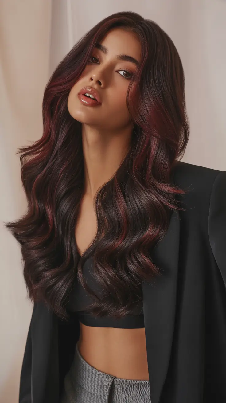 hair color for dark skin 2026 Crimson Shadow Glow