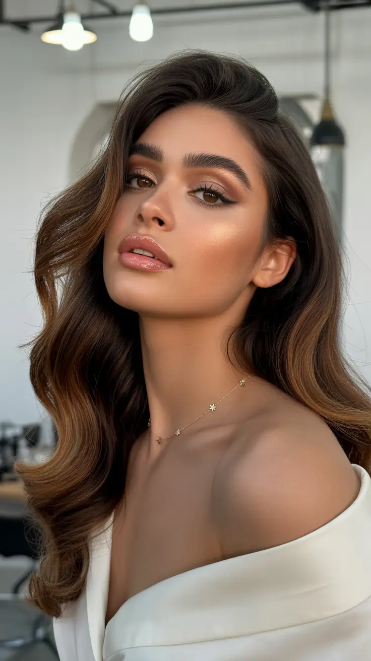 hair color for dark skin 2026 Sunlit Mocha Shine