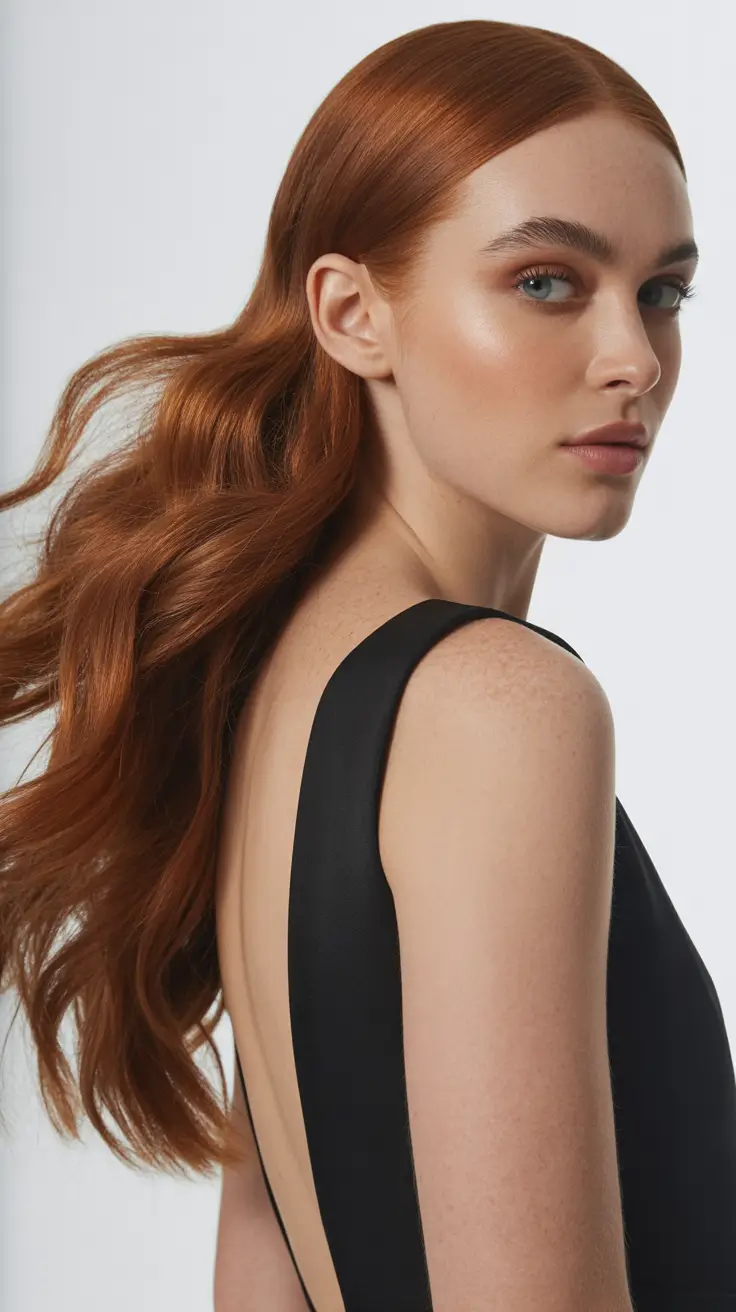 hair color light skin 2026 Red Wine Luxe Waves