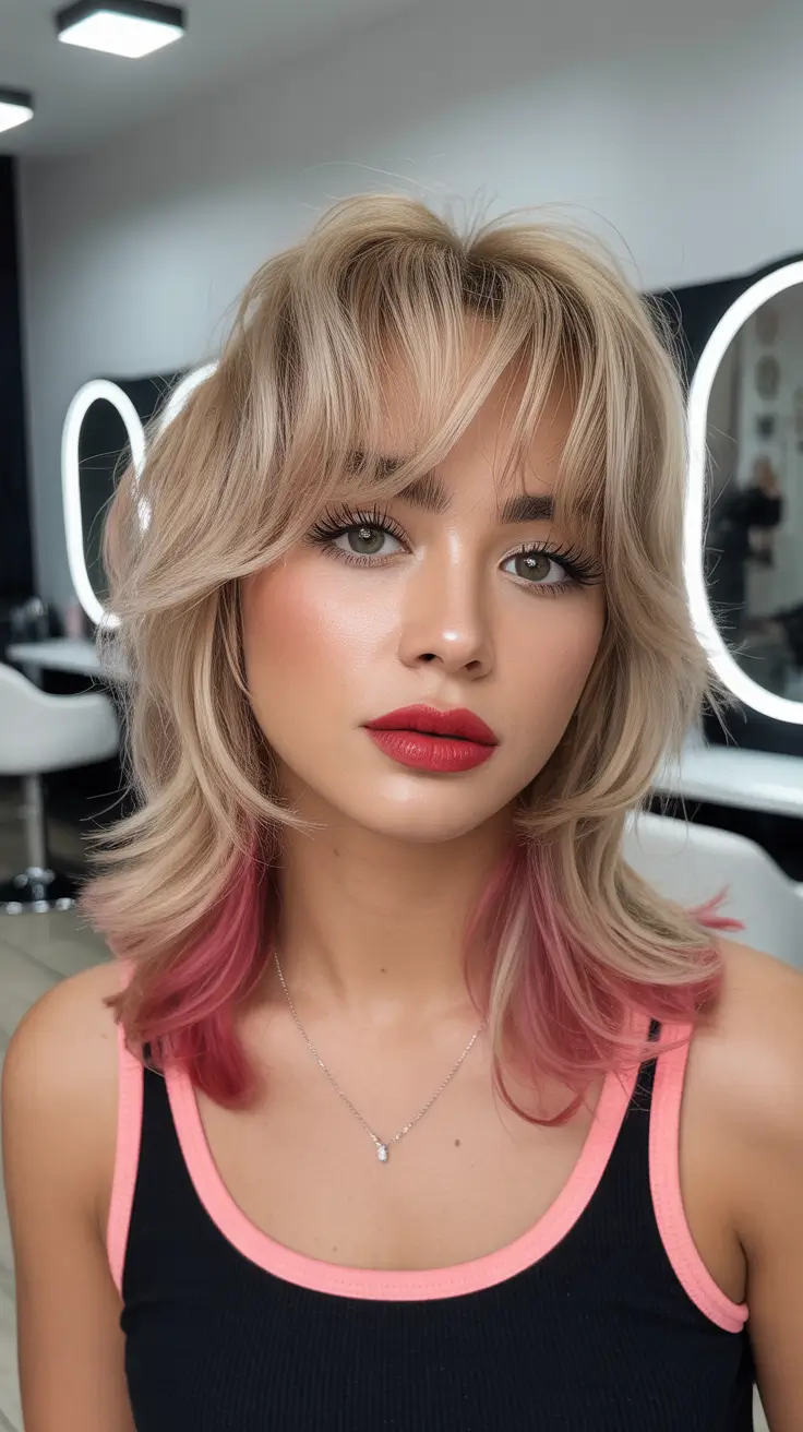 hair color for tan skin 2026 Soft Blonde with Pink Ends