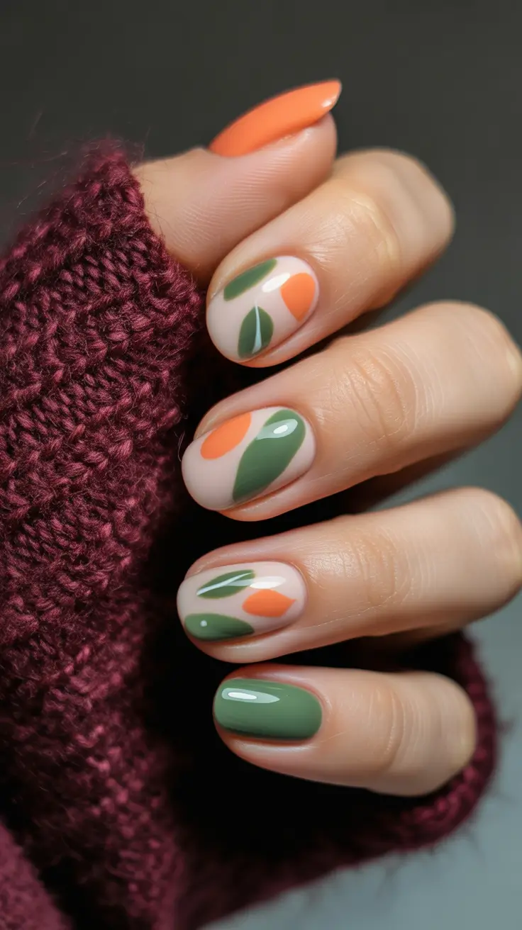 Best Nail Designs 2026 Green Orange Nails