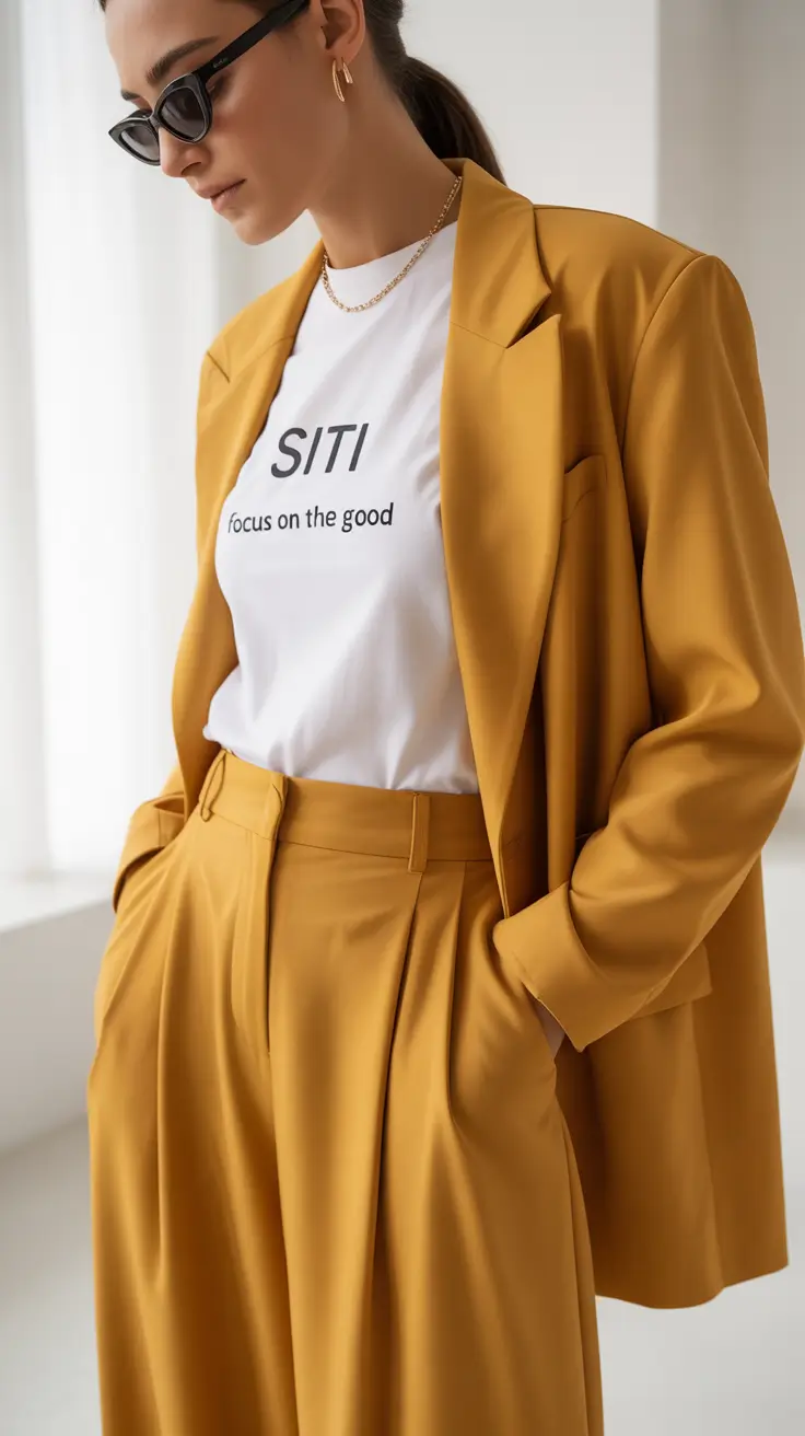 office outfits 2026 Effortless Golden Suit