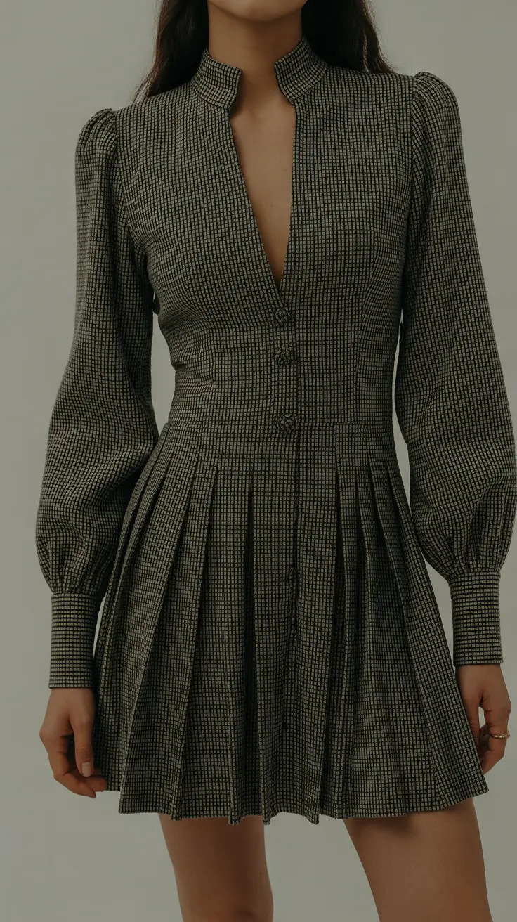 office-outfits-2026-Retro-Pleated-Charm