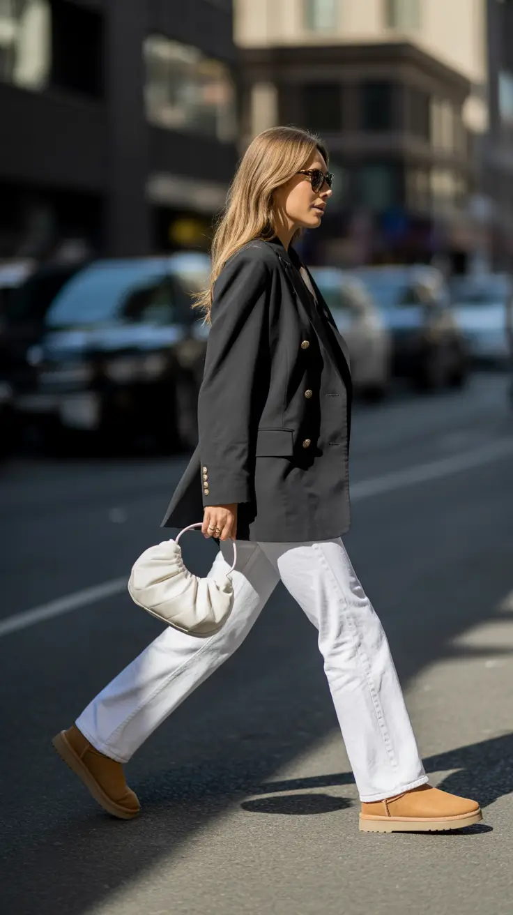 ugg outfits 2026 Monochrome Contrast Run