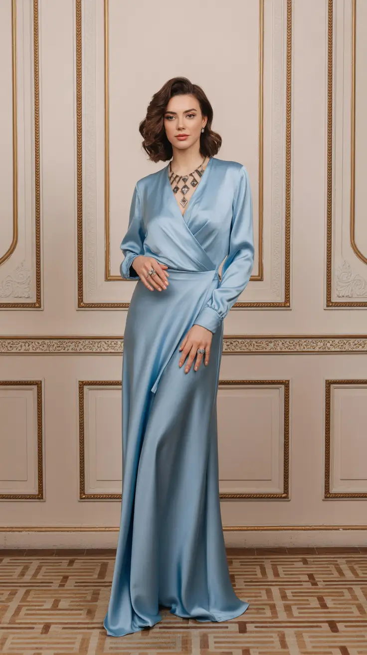 wedding guest outfits 2026 Soft Blue Elegance
