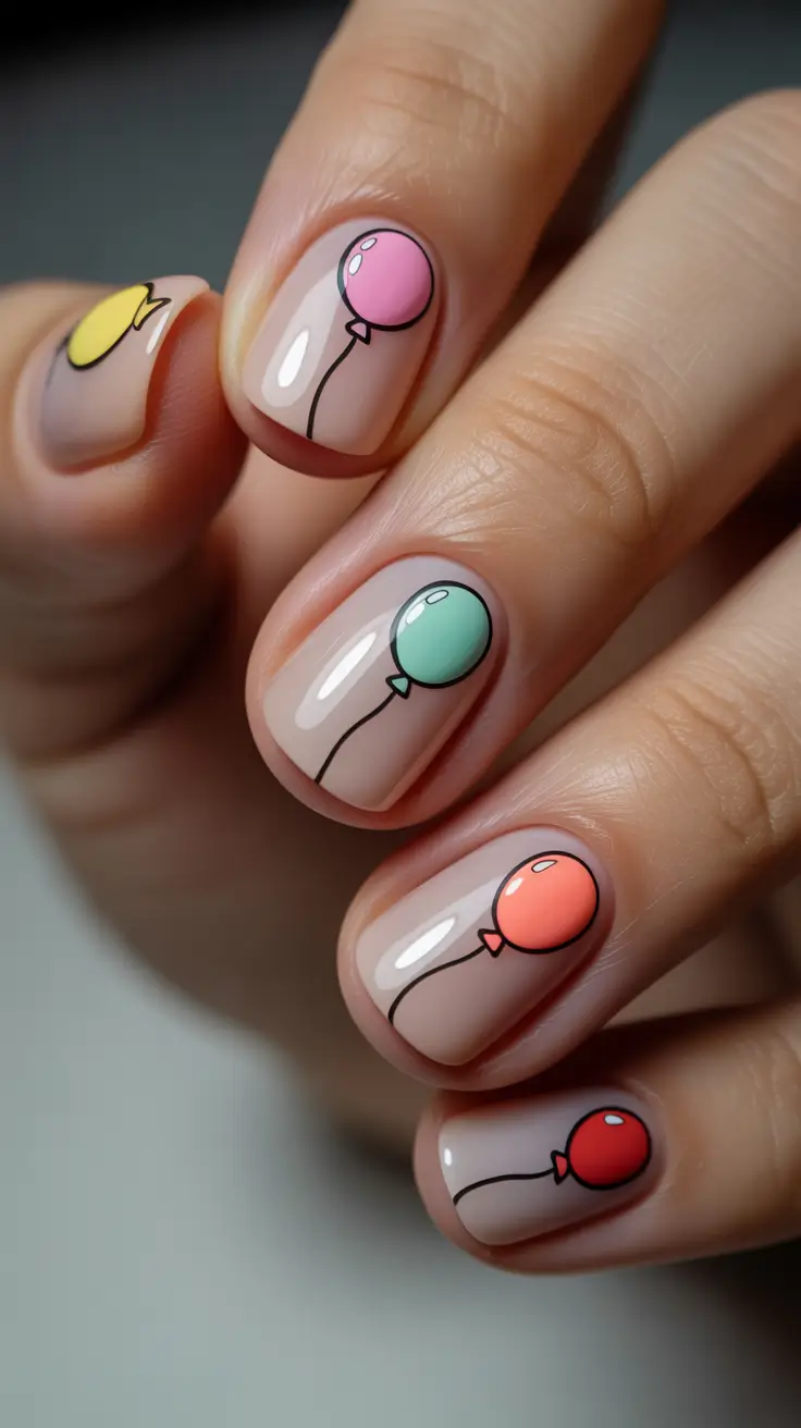 Birthday Nail Designs 2026 Balloon Nail Art