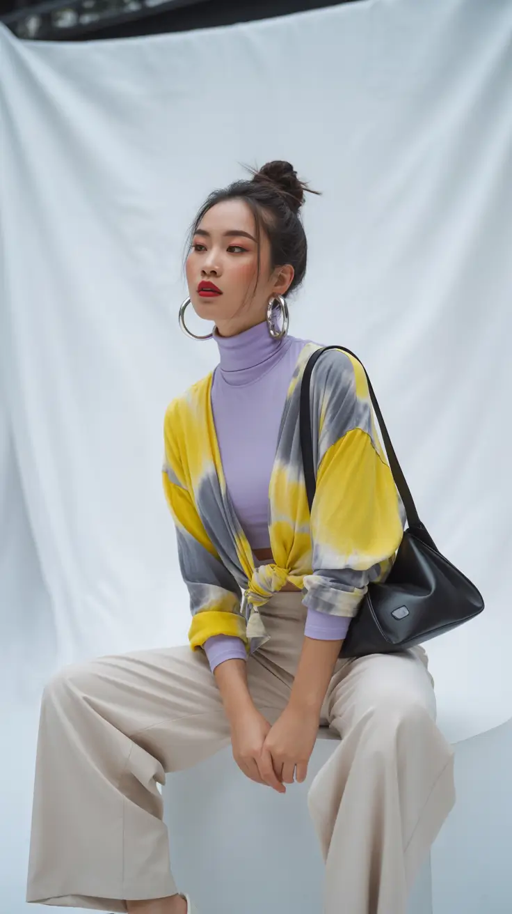 Capsule Wardrobe Outfits 2026 Tie-Dye Look