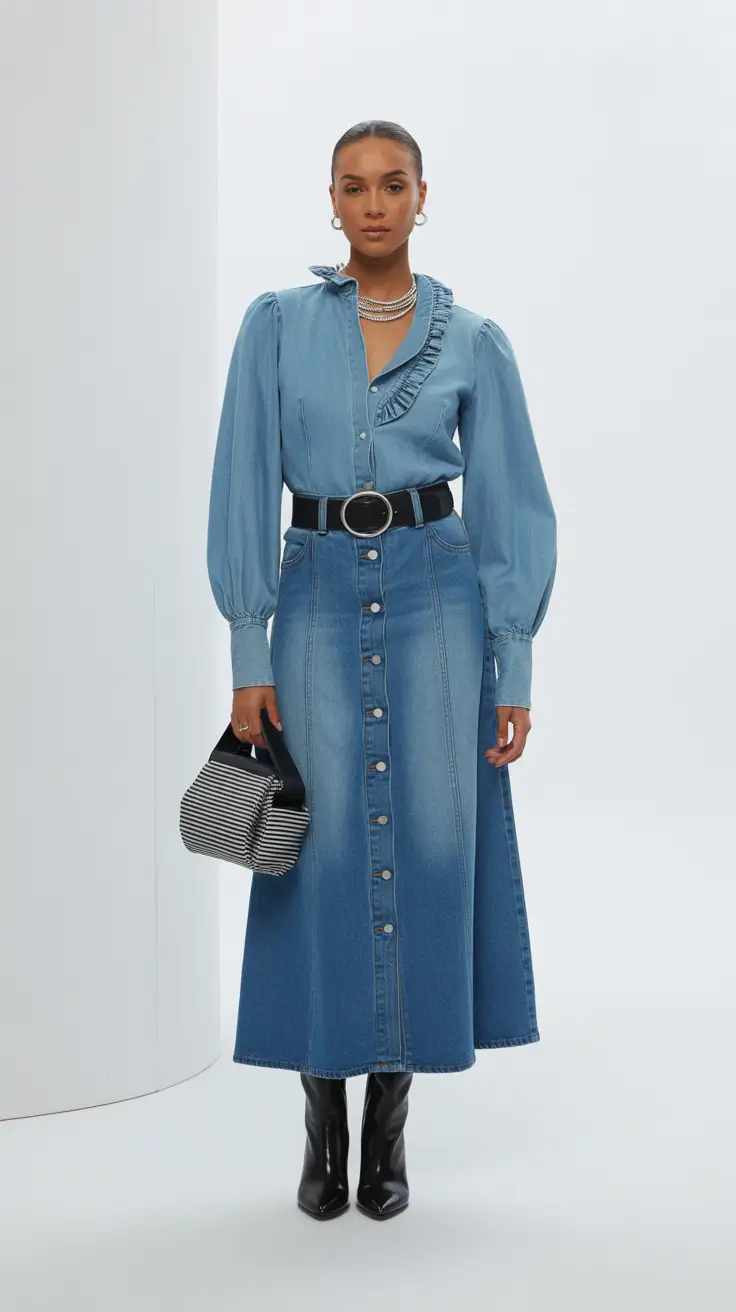 Capsule Wardrobe Outfits 2026 - Denim Sophistication: Mixing Textures and Tones