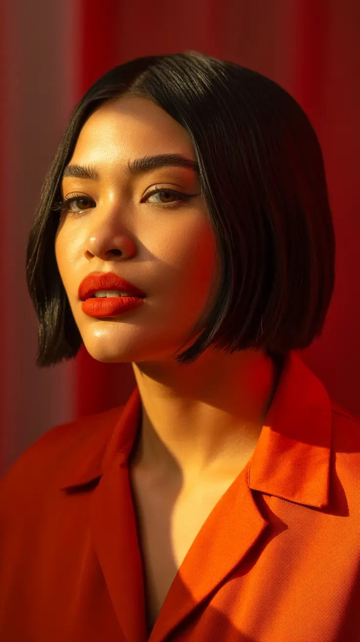 bob haircut 2026 Glossy Jet Black Bob