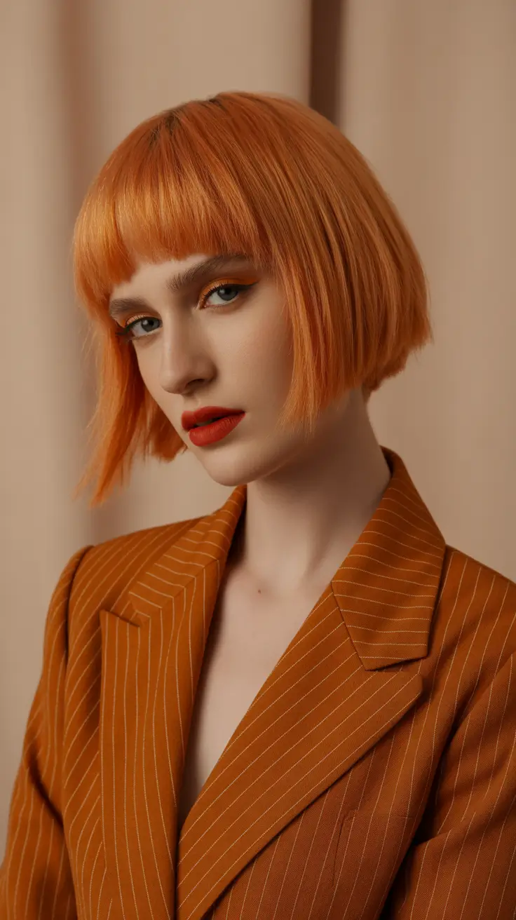 Choppy Bob Haircuts 2026 Copper Flame Blunt Choppy Bob