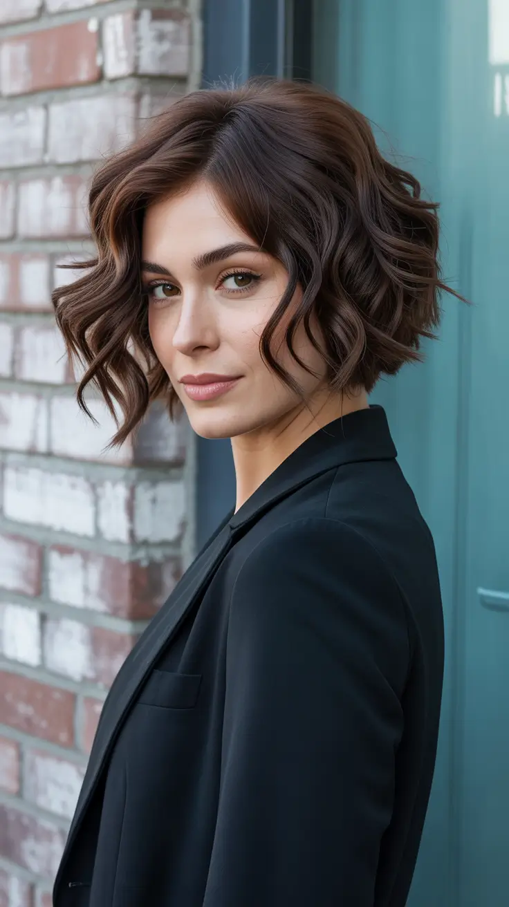 Choppy Bob Haircuts 2026 Glossy Espresso Waves