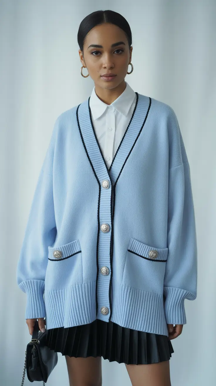 outfits for black women 2026 Blue Knit Charm