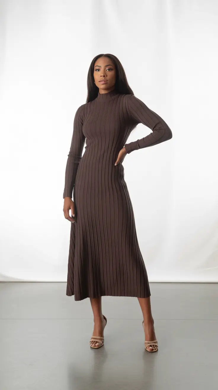 outfits for black women 2026 Mocha Knit Perfection