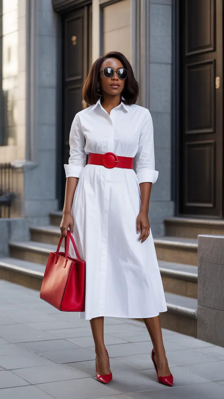 outfits for black women 2026 White & Red Statement