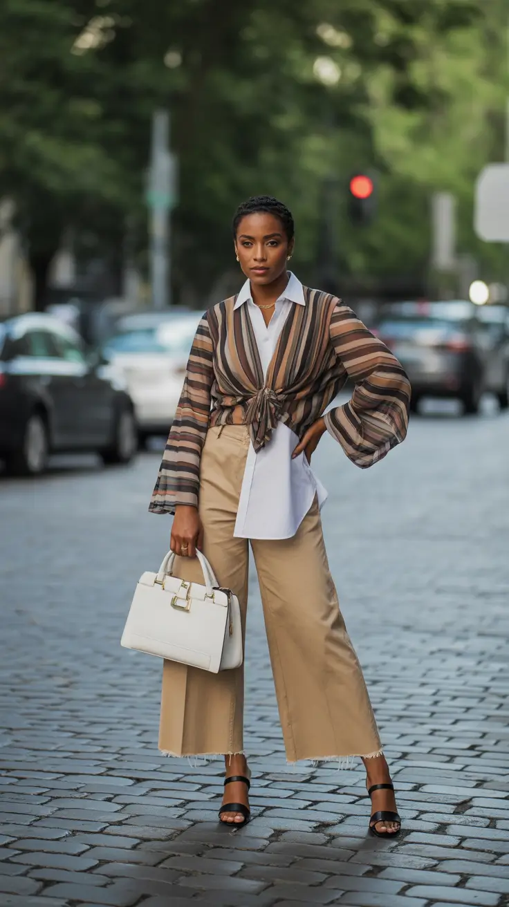 outfits for black women 2026 Striped Ease with a Twist