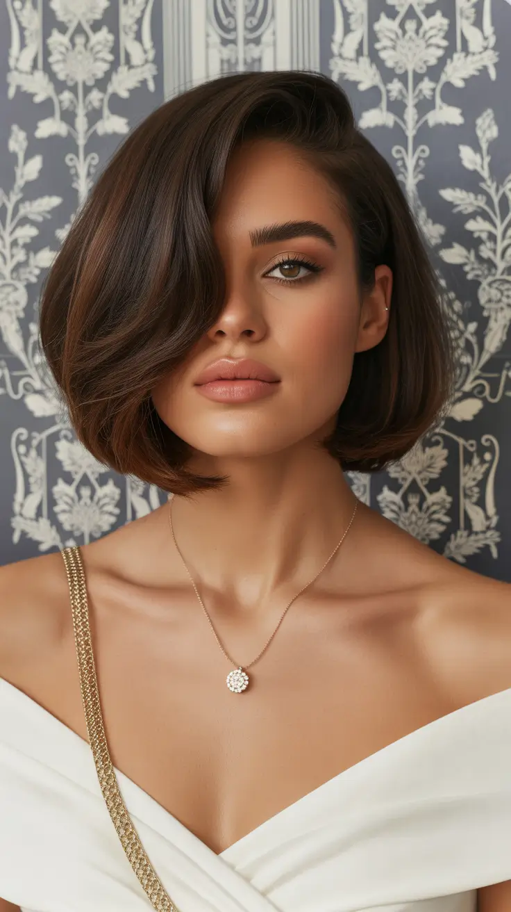 Short Haircuts 2026 Sleek Asymmetrical Bob With Side Drama
