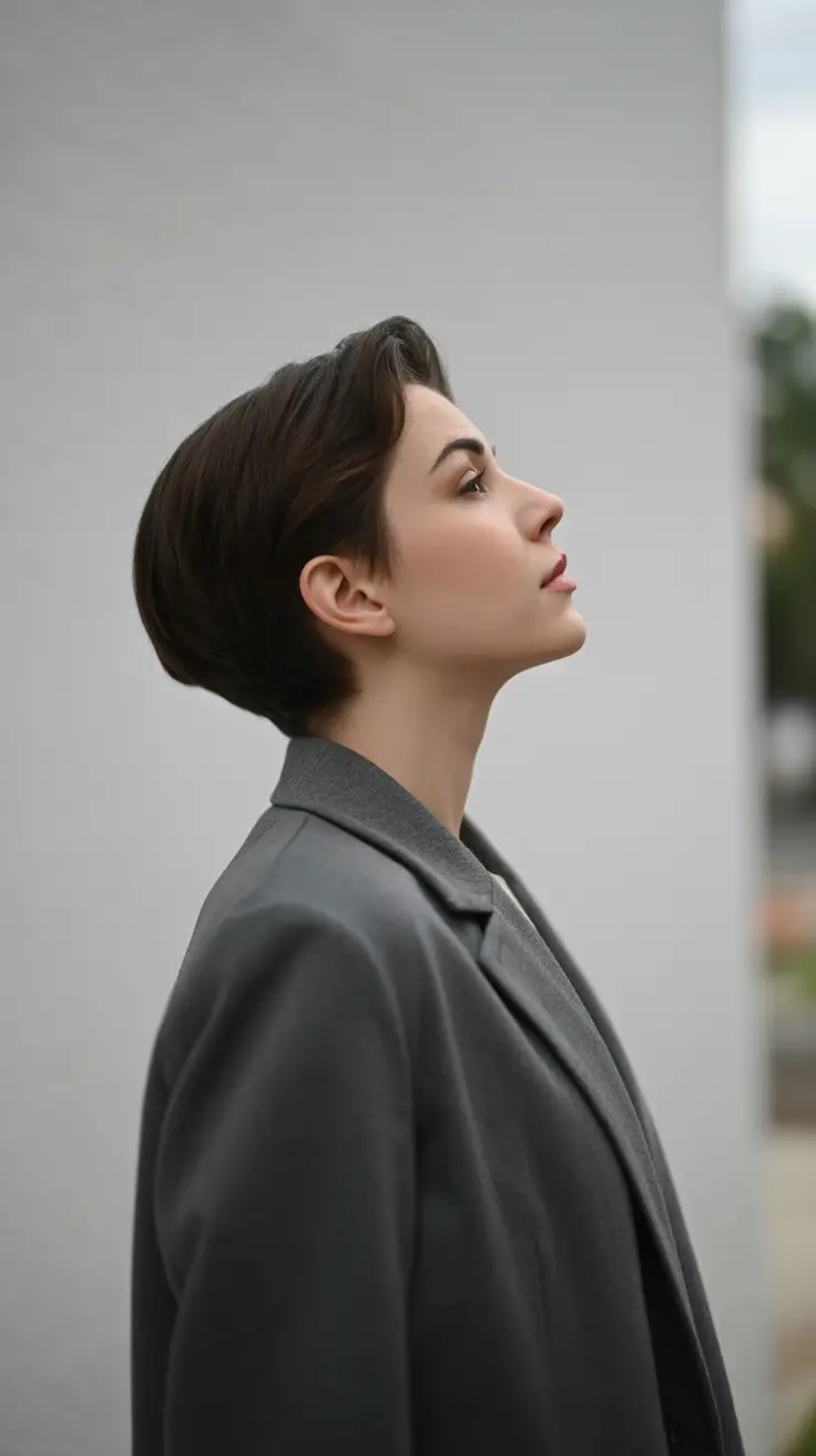 Short Haircuts 2026 Polished Brunette Crop With Parisian Calm