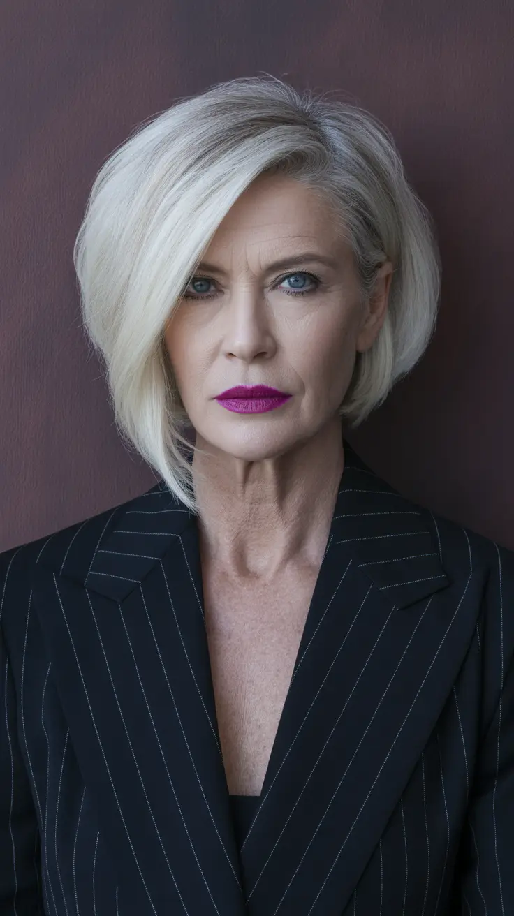 Short Haircuts 2026 Elegant Asymmetrical Bob for Grown Up Cool