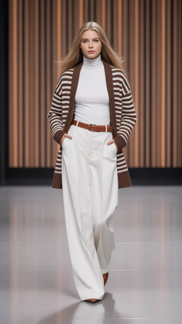 every day outfits 2026 Striped Warmth with a Refined Base
