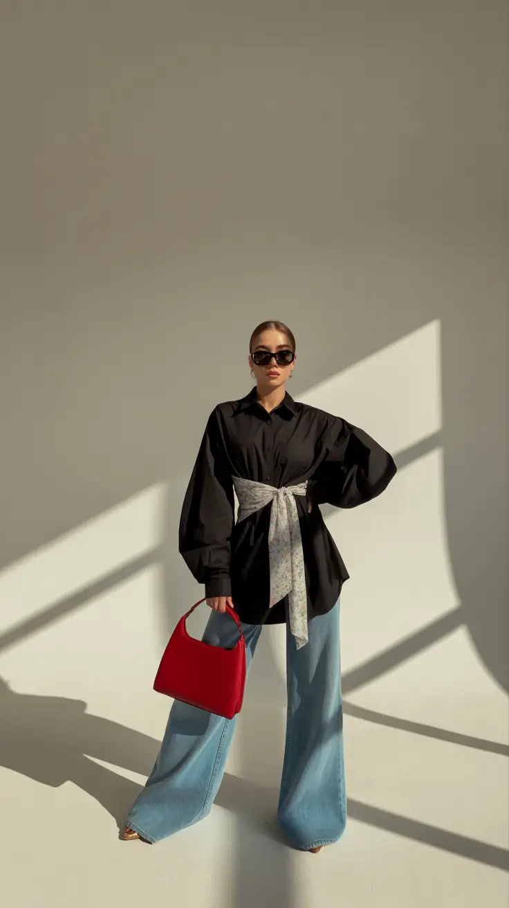 every day outfits 2026 Dark Drama with a Pop of Red