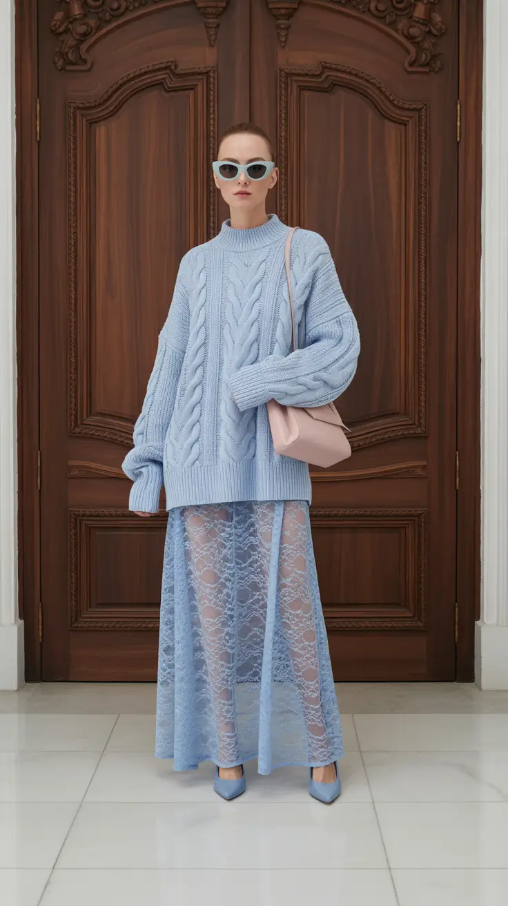 comfy outfits 2026 Powder Blue Layers of Calm