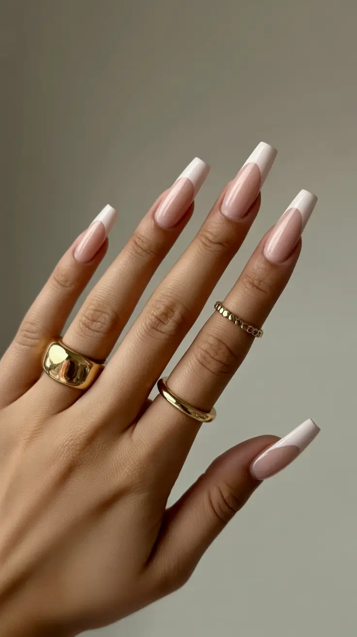 Creative Coffin Nails 2026 French Tip