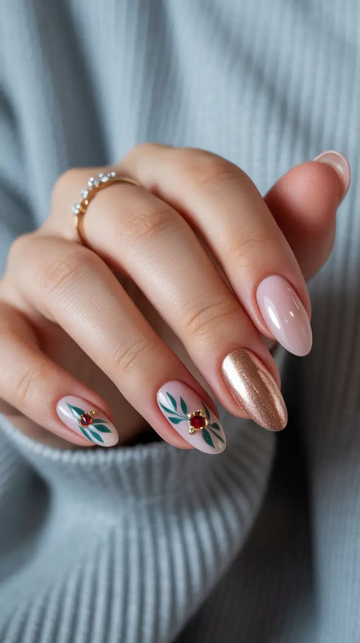 Creative Nail Designs 2026 Emerald Accent Charm