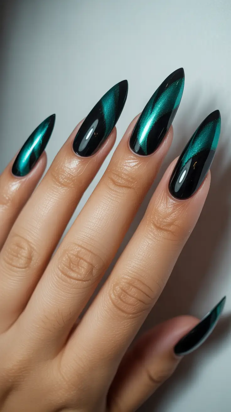 Creative Nail Designs 2026 Emerald Eclipse