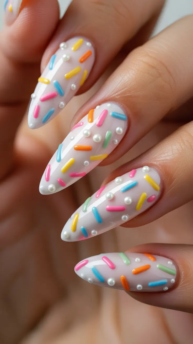 Creative Nail Designs 2026 Sprinkle Pop Delight
