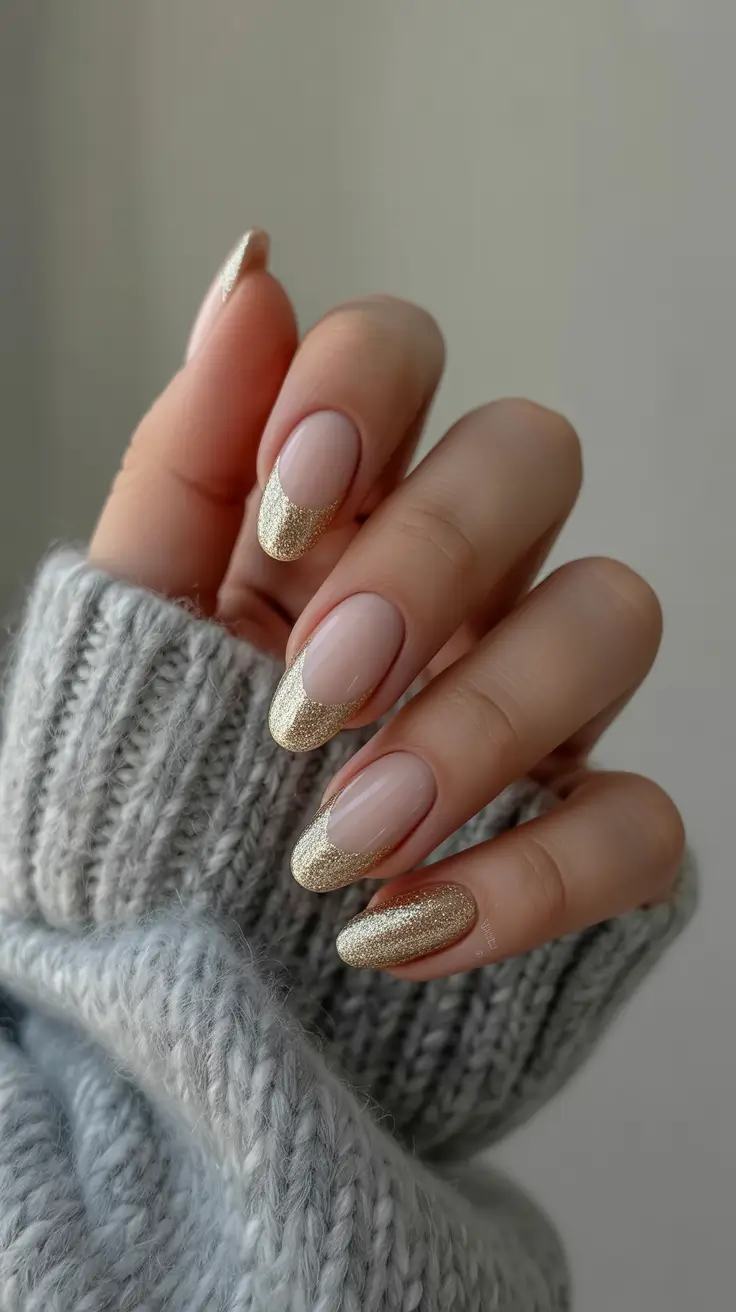 Creative Nail Designs 2026 Golden French Glow