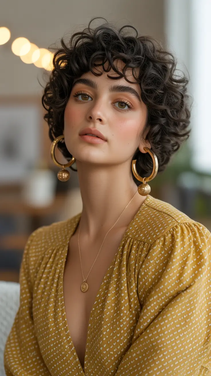 curly hairstyle 2026 Chic Curly Bob with Volume