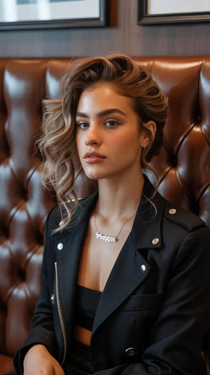 curly hairstyle 2026 Side-Swept Voluminous Curls