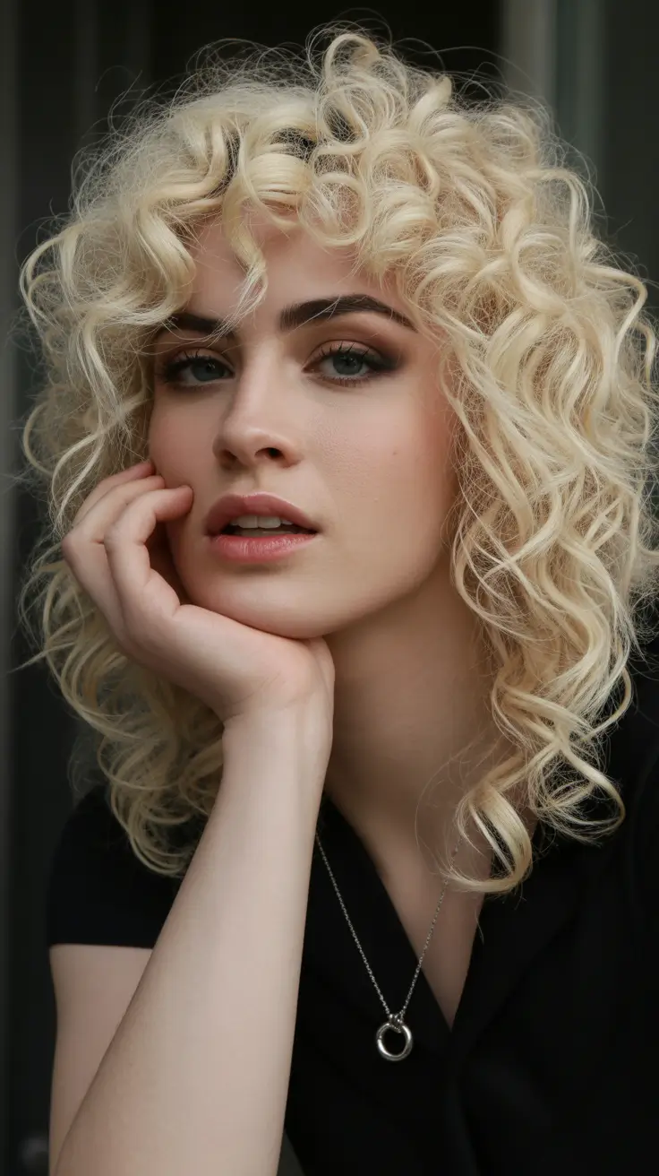 curly hairstyle 2026 Curly Shag with Bangs