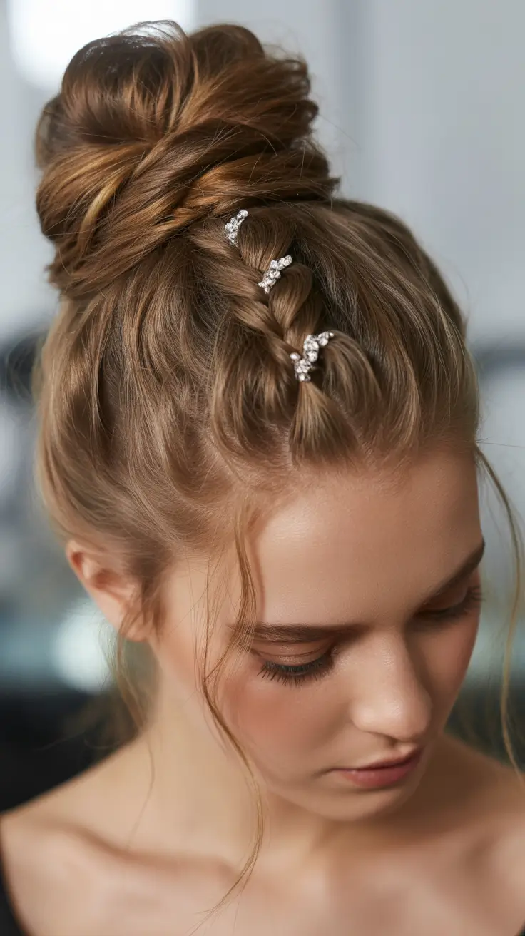 buns-hairstyle-2026-braided-bun-with-sparkle-detail