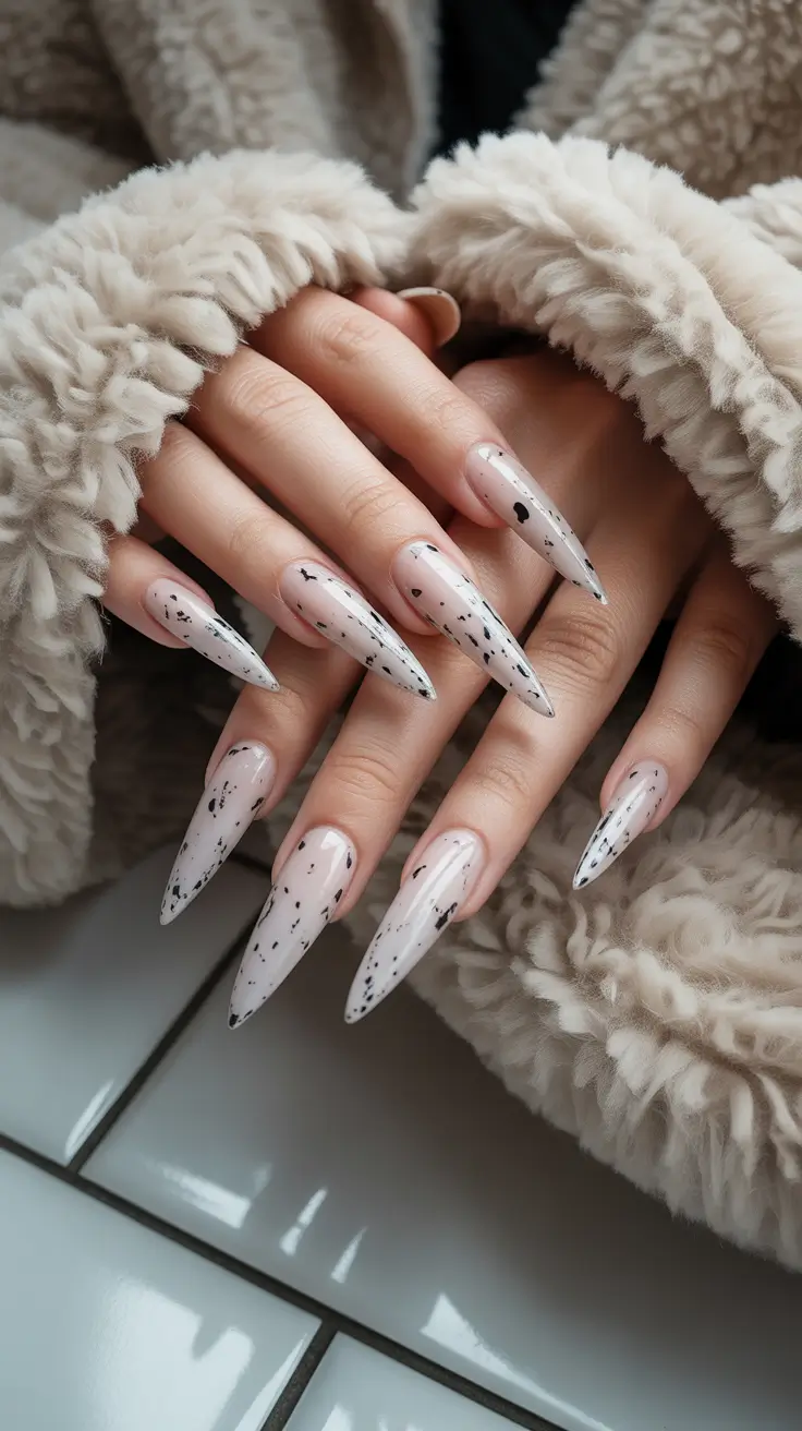 Cute Gel Nails 2026 Speckled Neutral Design