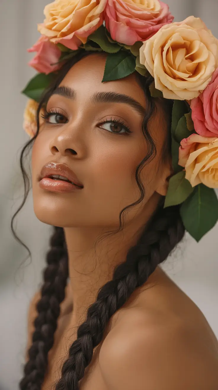 hairstyle black women 2026 Floral Braided Fantasy