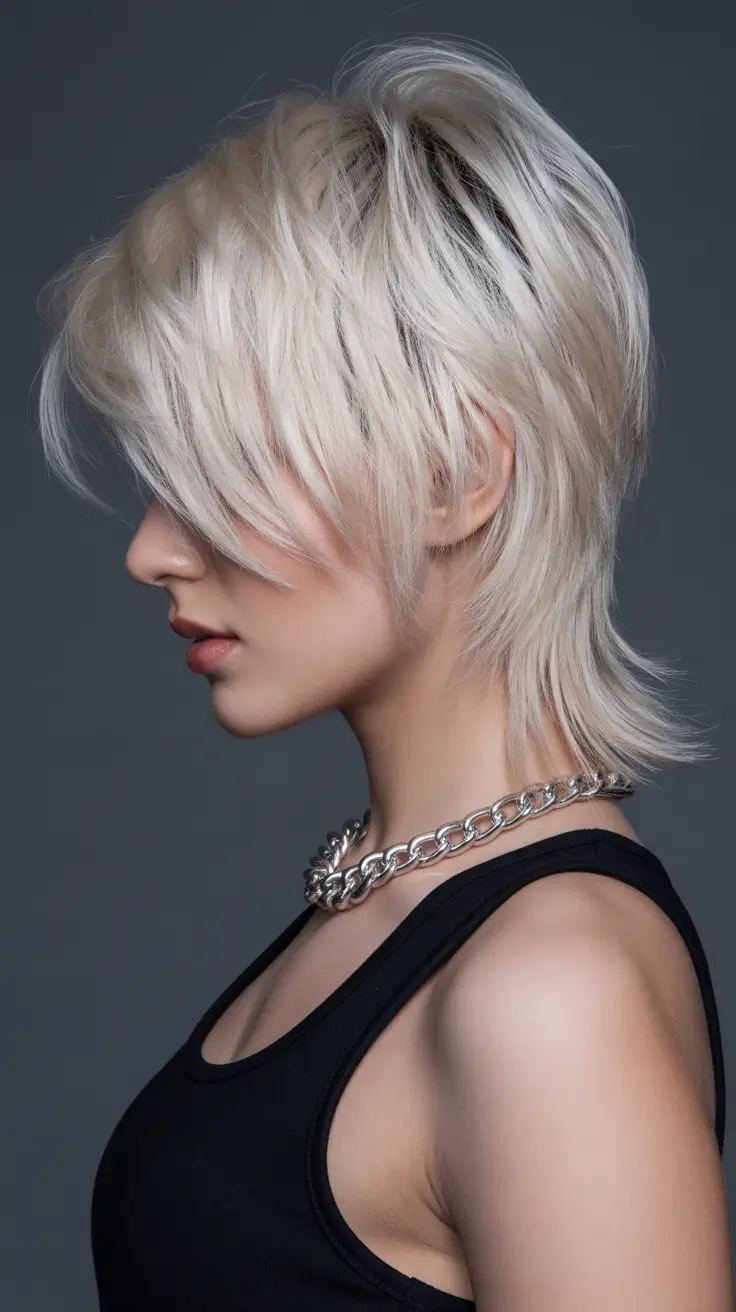 haircuts for medium hair 2026 Silver Punk Layers