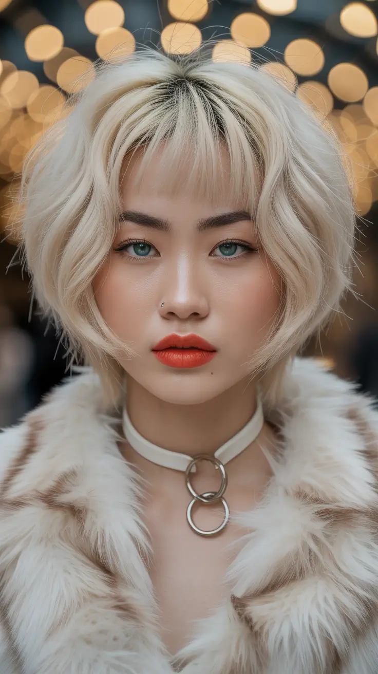 haircuts for thin fine hair 2026 Platinum Bob with Bangs